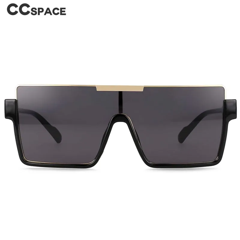 CCspace Unisex Oversized Square One Lens Goggle Resin Frame Sunglasses 53820