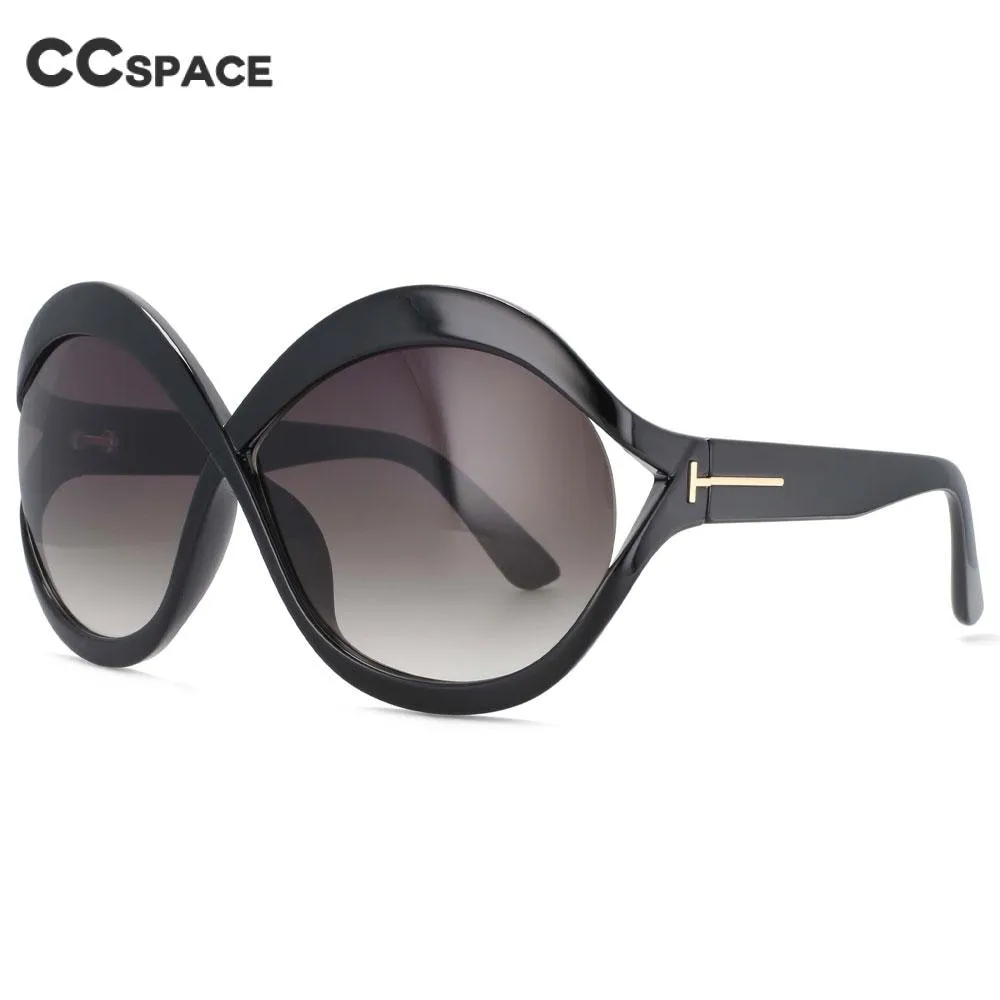 CCspace Women's Full Rim Oversized Oval Acetate Frame Sunglasses 53873