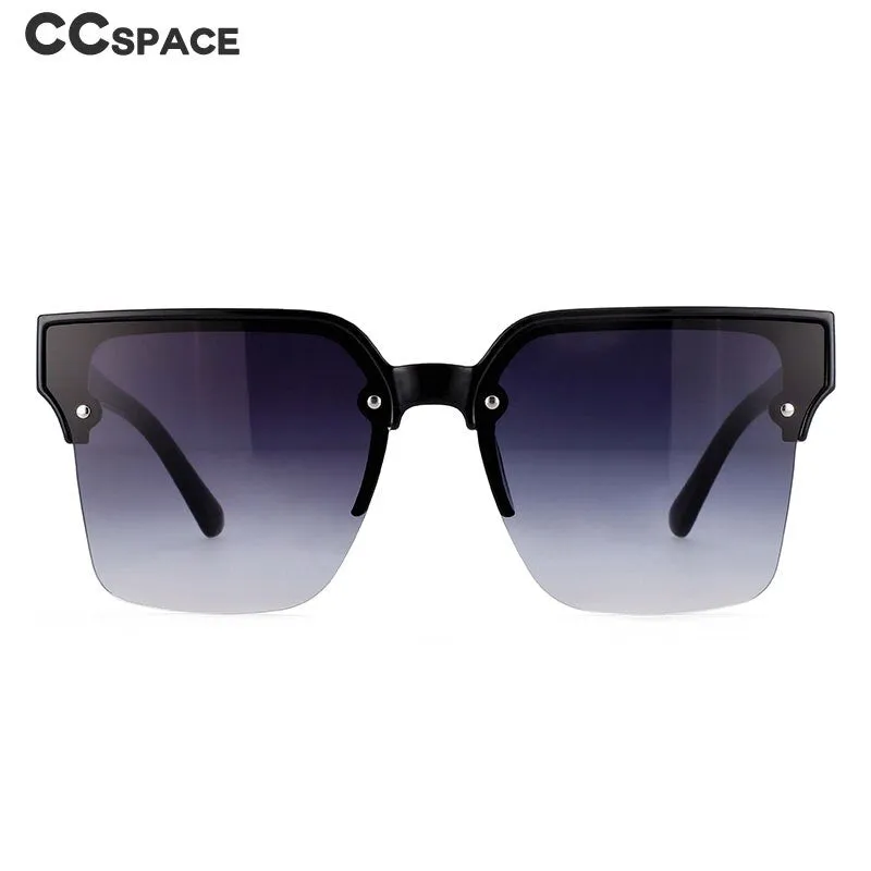 CCspace Women's Semi Rim Oversized Square Cat Eye Resin Frame Sunglasses 54201