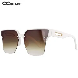 CCspace Women's Semi Rim Oversized Square Cat Eye Resin Frame Sunglasses 54201