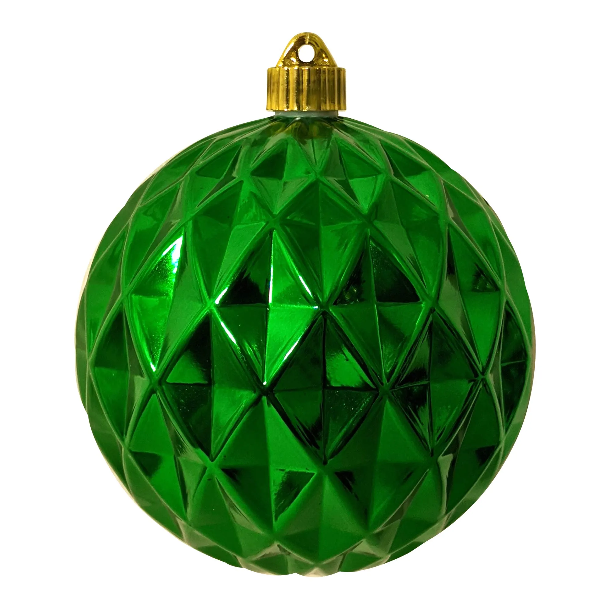 Christmas By Krebs 6" (150mm) Diamond Shiny Blarney Green [2 Pieces] Solid Commercial Grade Indoor and Outdoor Shatterproof Plastic, UV and Water Resistant Ball Ornament Decorations