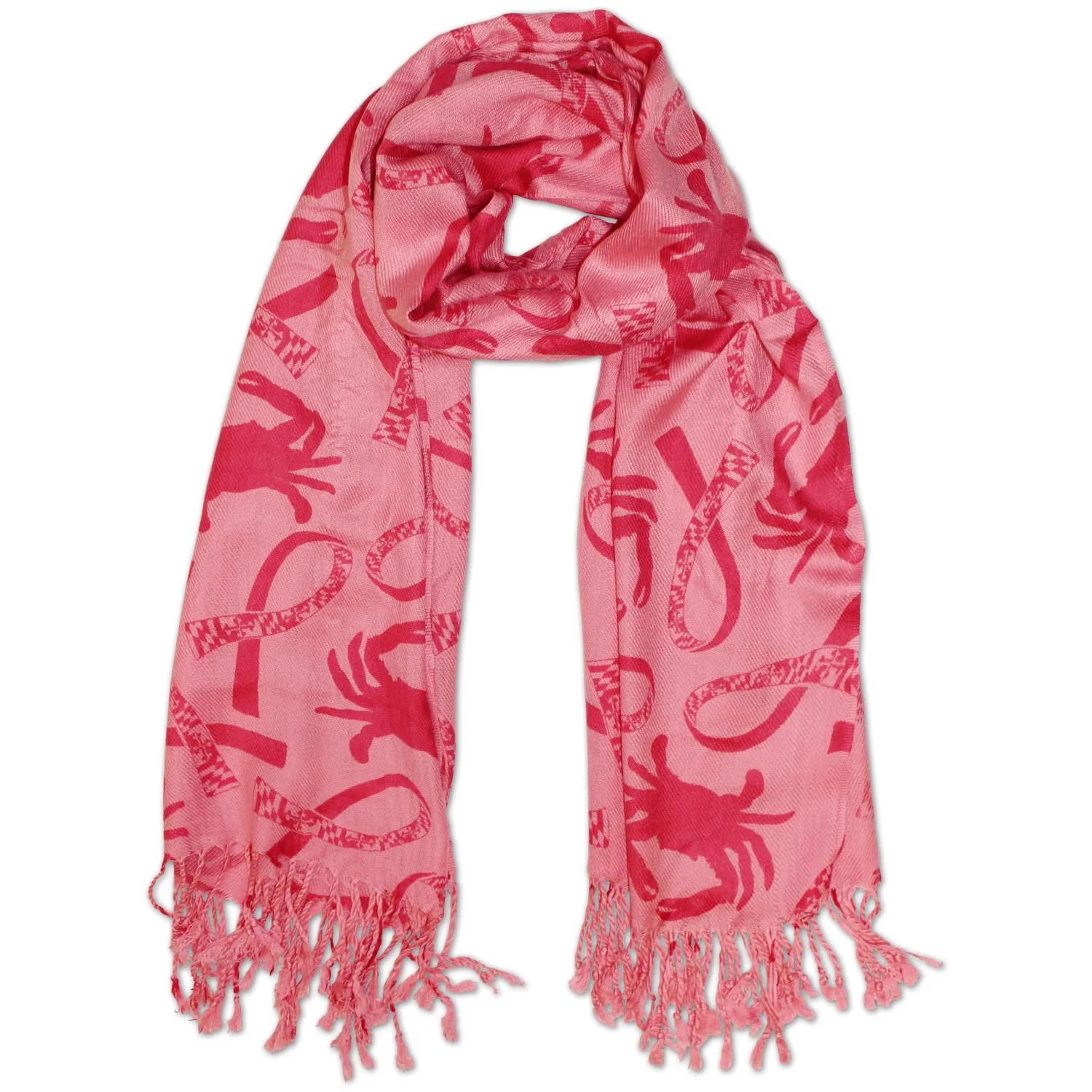 Crab and Maryland Flag Ribbon (Pink) / Scarf