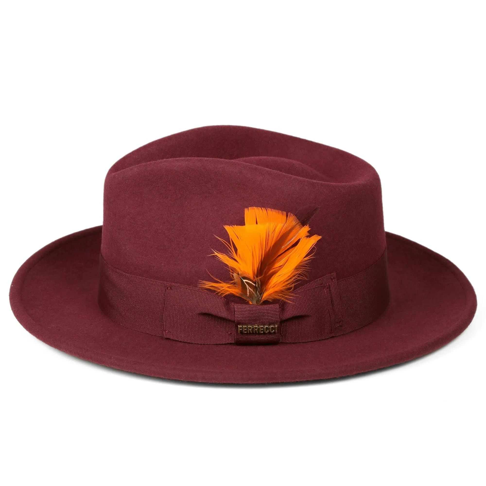 Crushable Burgundy 100% Australian Wool Fedora Hat