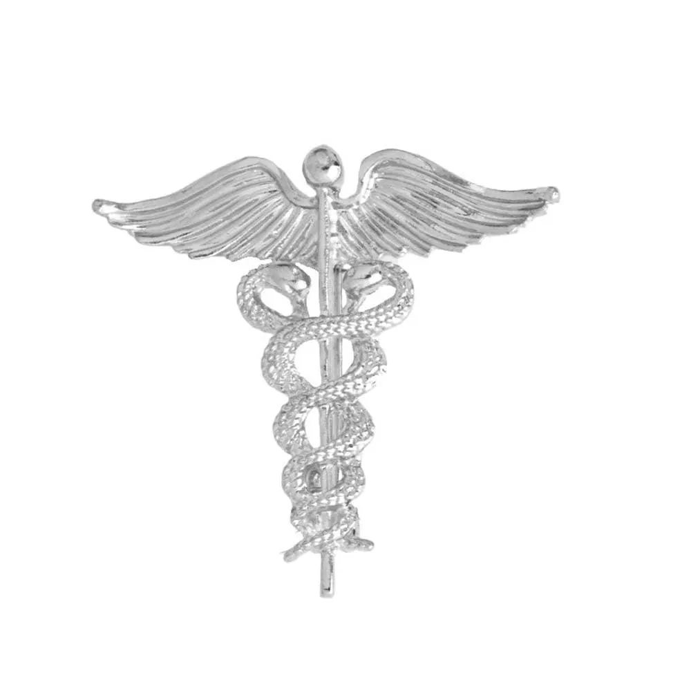 Crystal Caduceus Pins Badge Brooches Lapel Pin Medicine Symbol Jewelry Gifts For Nurse Doctor Medical Students Enamel Brooch Pin