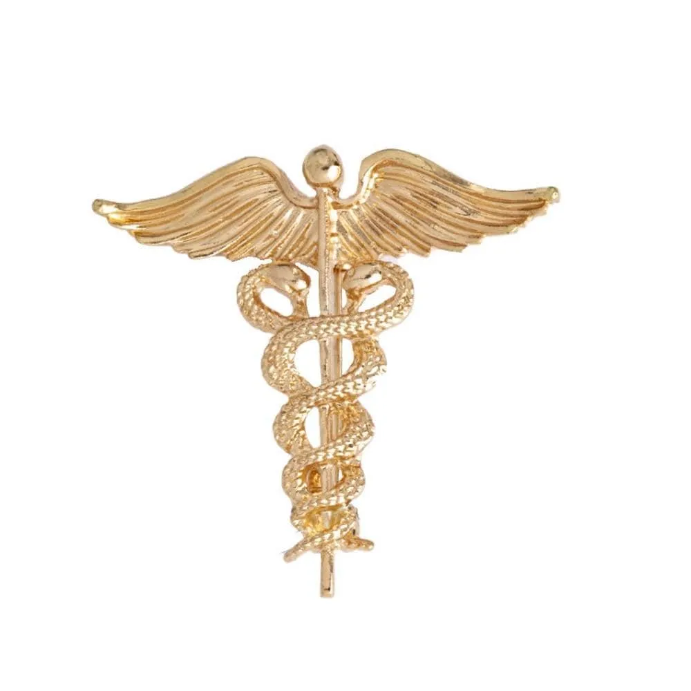 Crystal Caduceus Pins Badge Brooches Lapel Pin Medicine Symbol Jewelry Gifts For Nurse Doctor Medical Students Enamel Brooch Pin