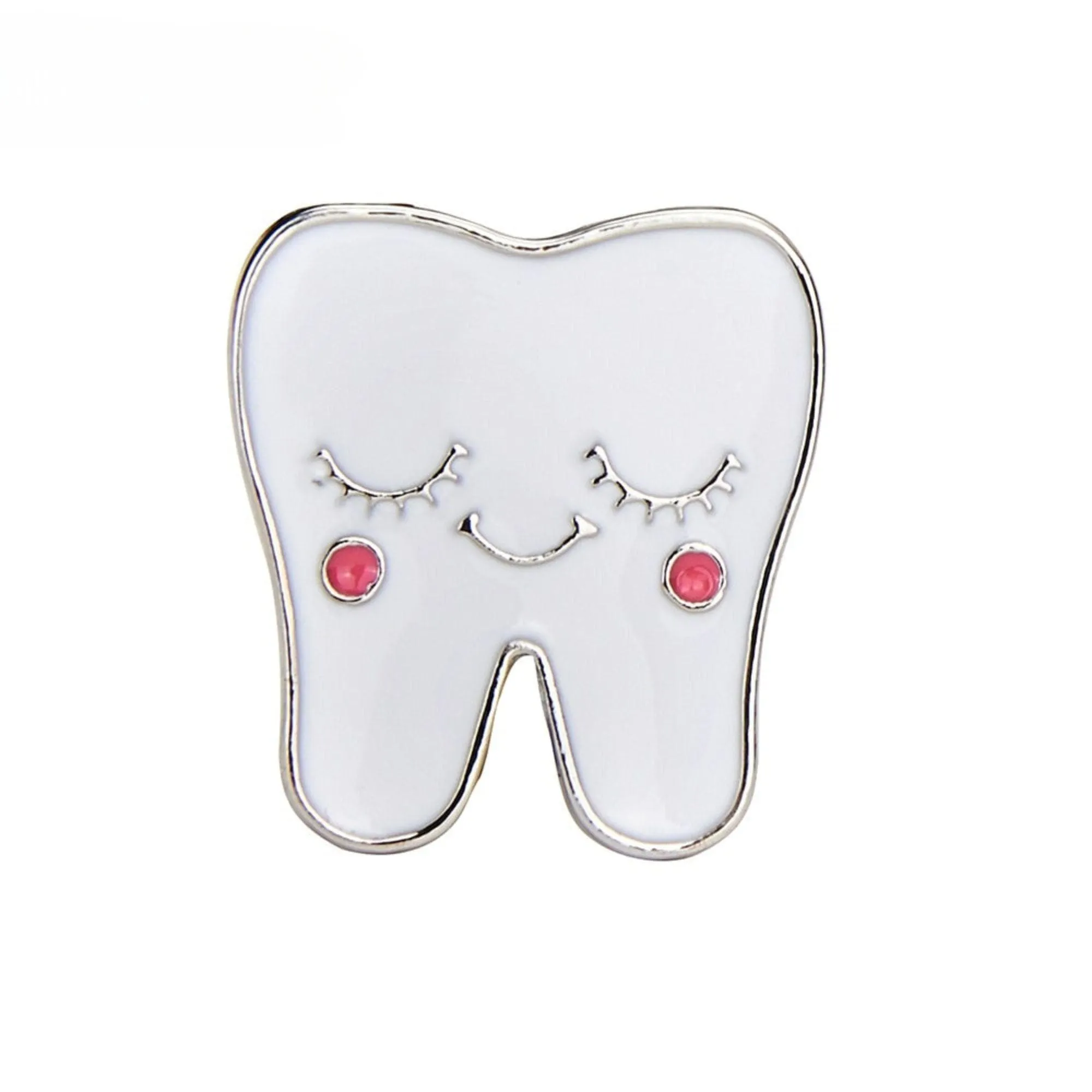 Dentist enamel pins Medical Cute Tooth Shape Brooch Zinc Alloy Gold Color Pin Dentist Nurse Enamel Badge Women Gift