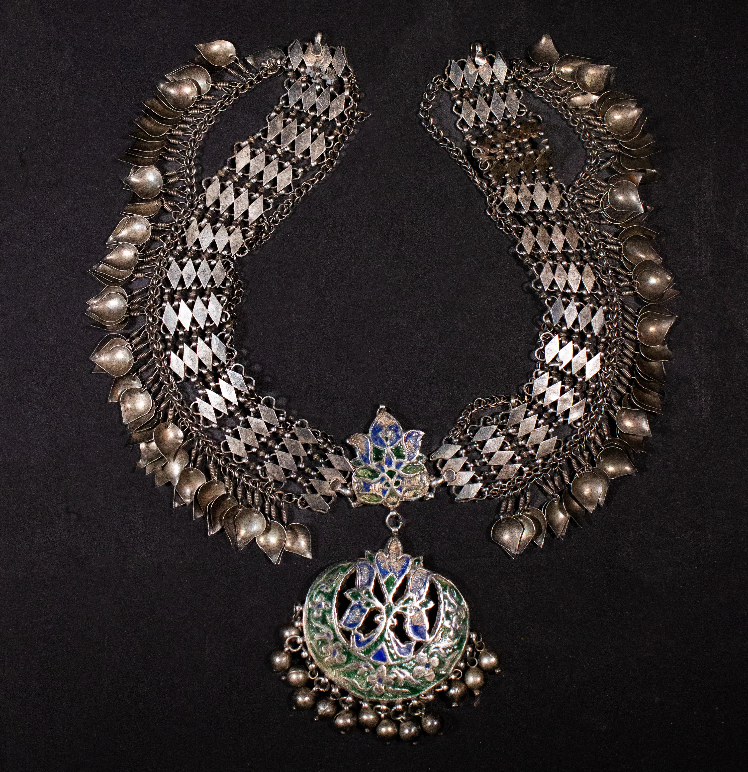 Enameled Silver Headdress from Himachal Pradesh