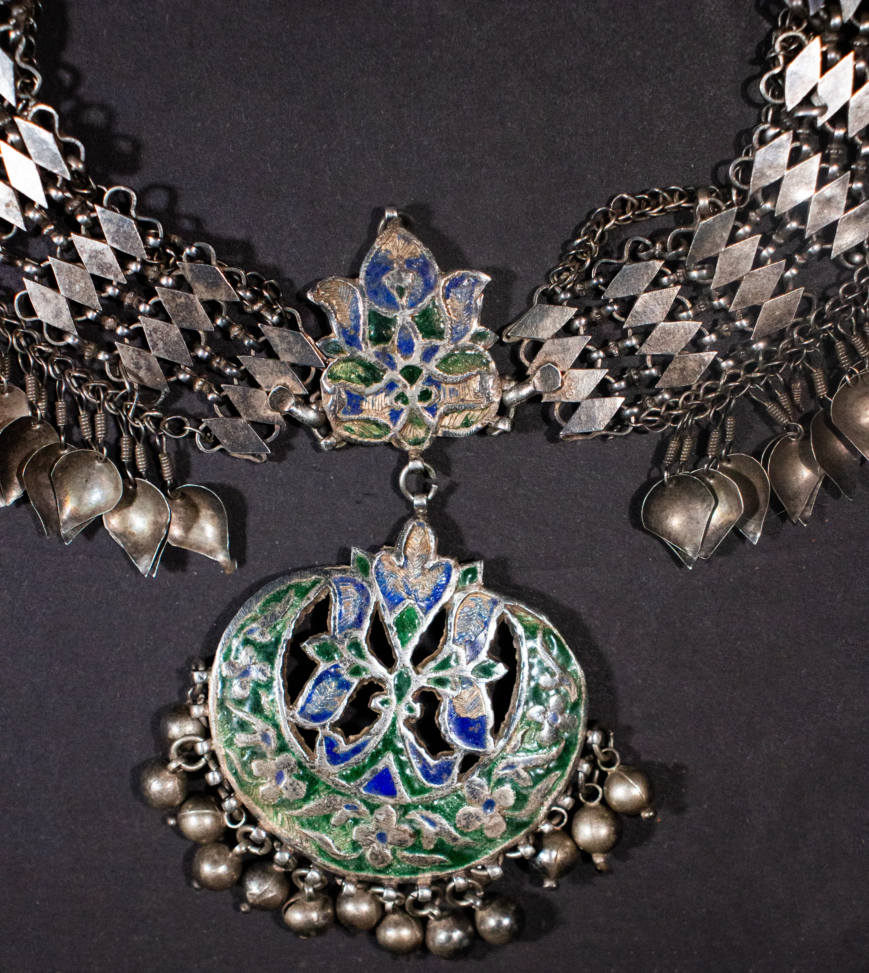 Enameled Silver Headdress from Himachal Pradesh