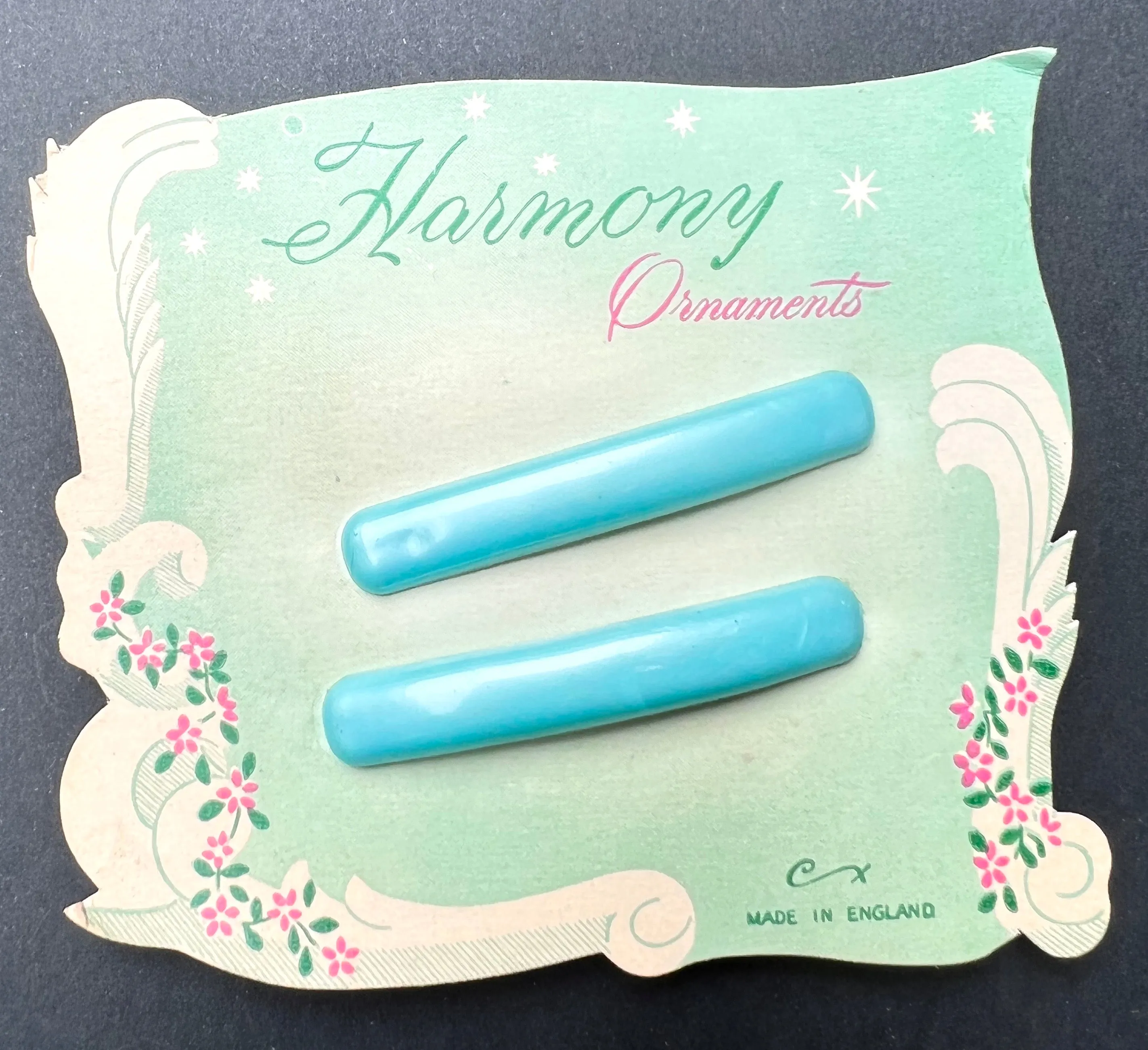 Evocative 1950s Pastel Hair Clips "Harmony Ornaments"