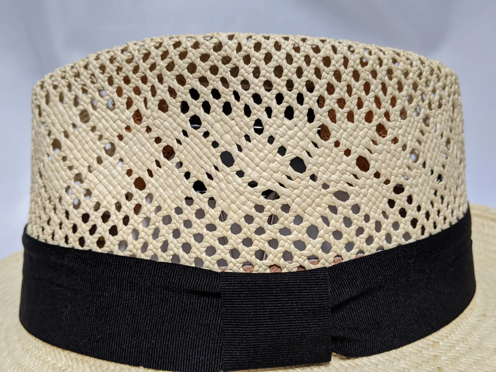 Fedora 7 - Natural (Montecristi Panama) #20-191 Open Weave