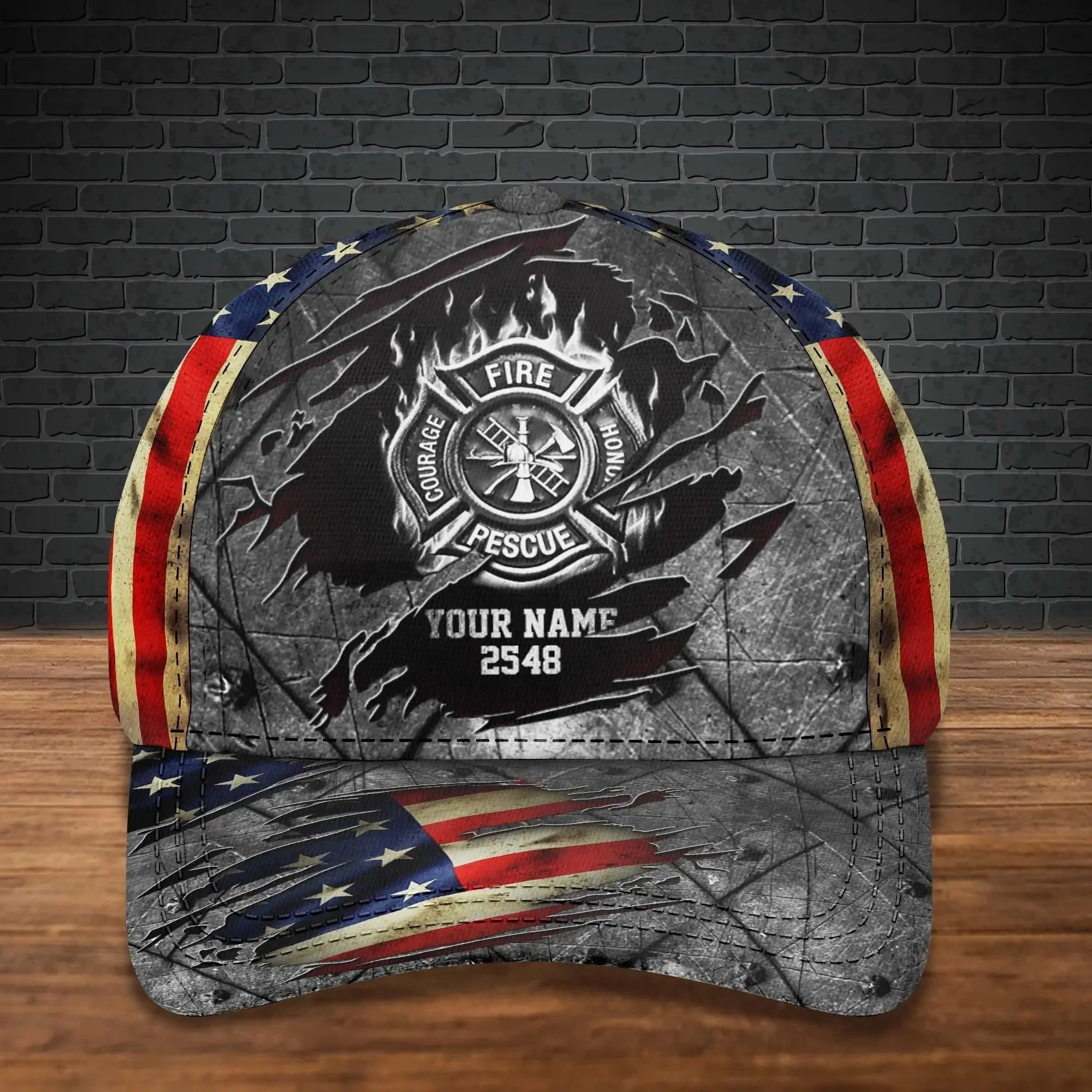 Firefighter - Personalized Name Cap For Firefighter, Gift for Dad in Firefighter's Day