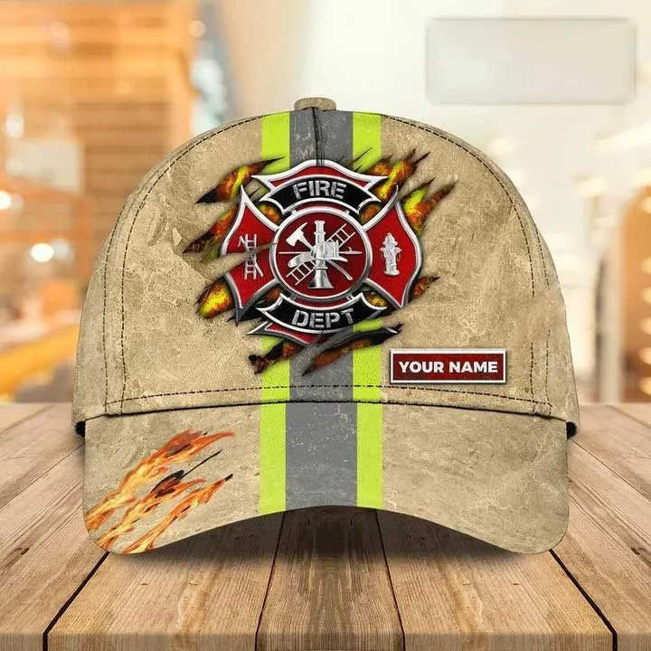 Firefighter - Personalized Name Cap For Firefighter, Gift for Dad in Firefighter's Day