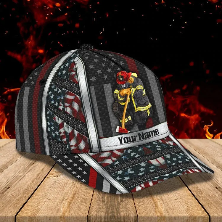 Firefighter - Personalized Name Cap For Firefighter, Gift for Dad in Firefighter's Day