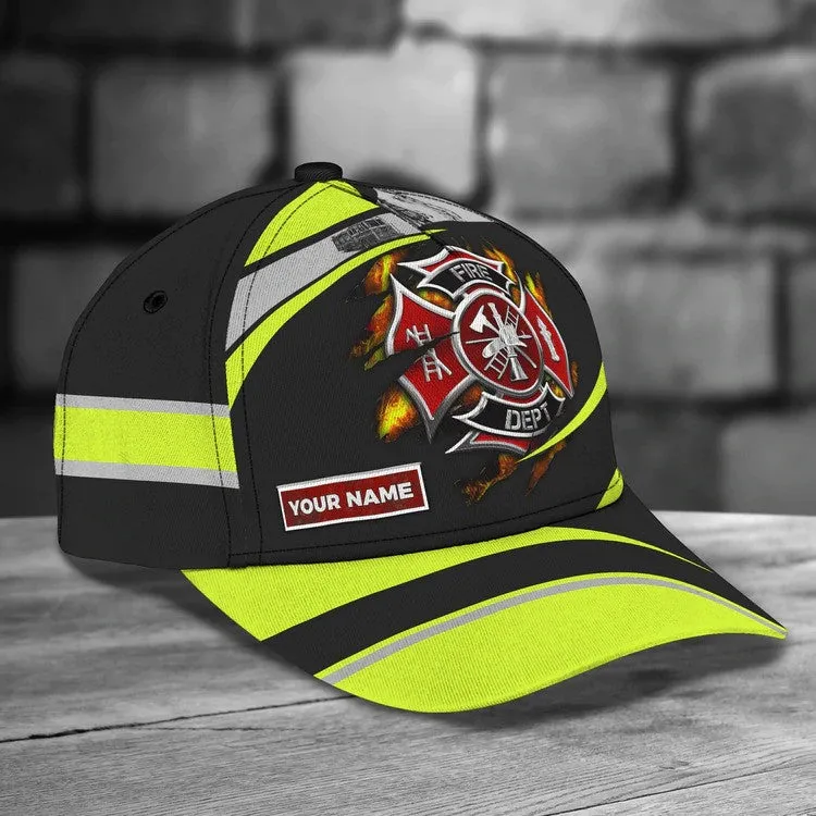 Firefighter - Personalized Name Cap For Firefighter, Gift for Dad in Firefighter's Day