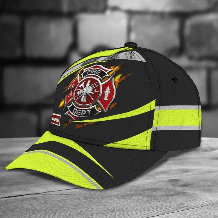 Firefighter - Personalized Name Cap For Firefighter, Gift for Dad in Firefighter's Day