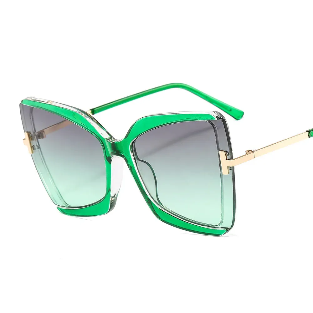 Flossy B Oversized Colorful Square Frame Sunglasses