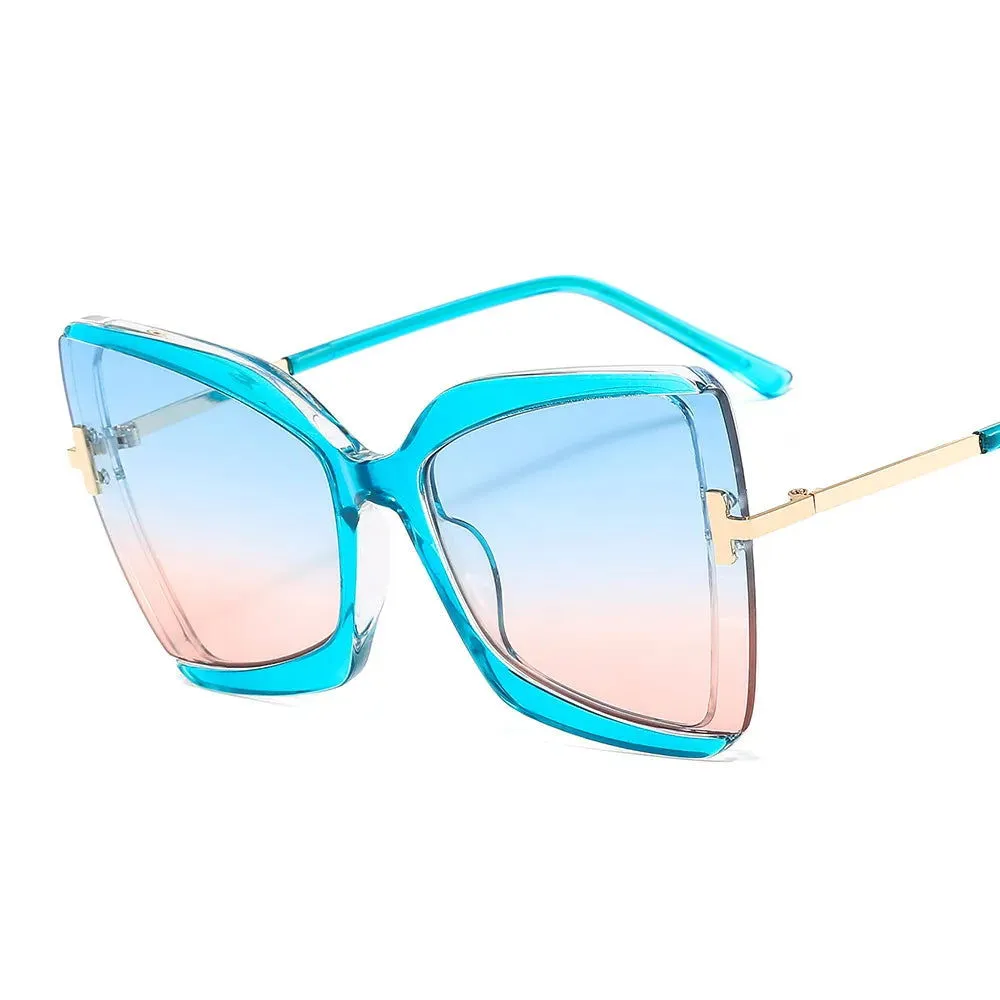 Flossy B Oversized Colorful Square Frame Sunglasses