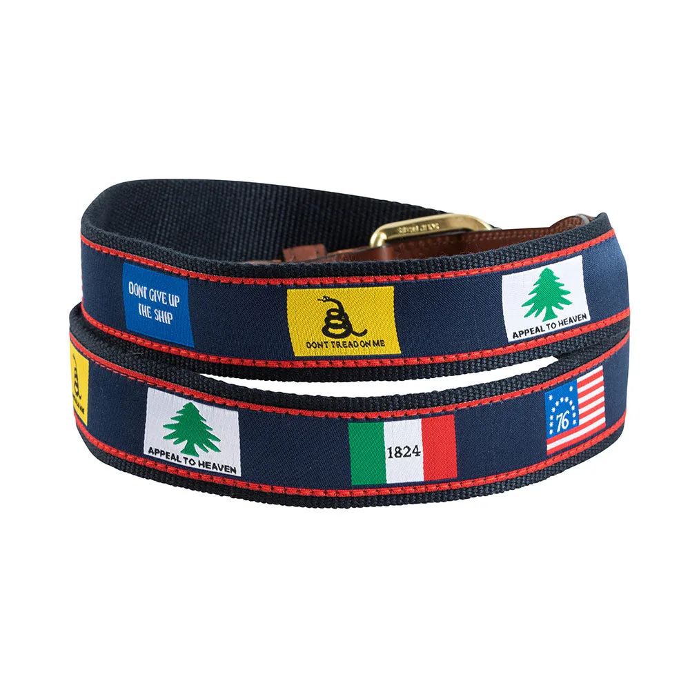 Founding Flags on Navy Bespoken Motif Children's Belt