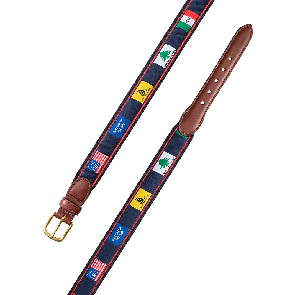 Founding Flags on Navy Bespoken Motif Children's Belt