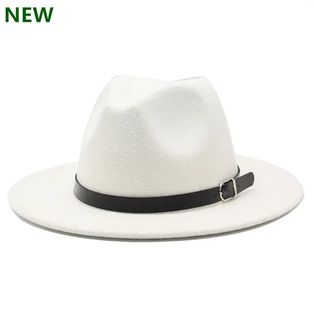 free shipping 2020 new Fashion men fedoras women's fashion jazz hat summer spring black woolen blend cap outdoor casual hat X XL