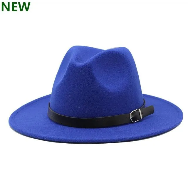 free shipping 2020 new Fashion men fedoras women's fashion jazz hat summer spring black woolen blend cap outdoor casual hat X XL