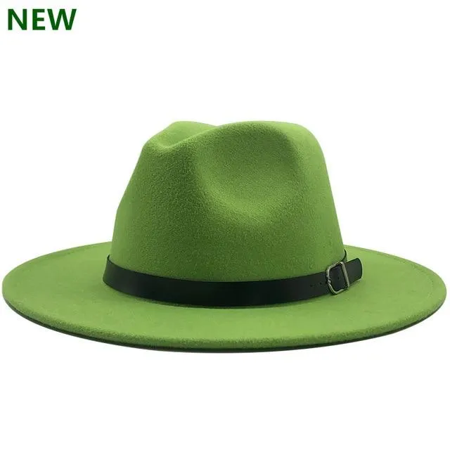 free shipping 2020 new Fashion men fedoras women's fashion jazz hat summer spring black woolen blend cap outdoor casual hat X XL