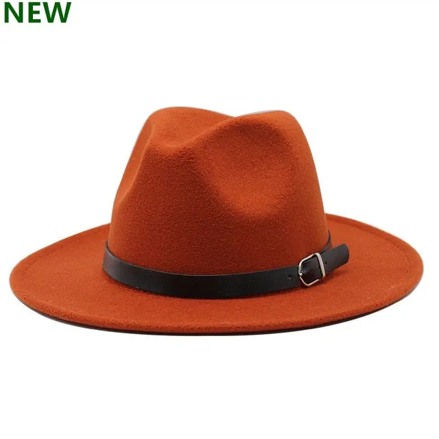 free shipping 2020 new Fashion men fedoras women's fashion jazz hat summer spring black woolen blend cap outdoor casual hat X XL