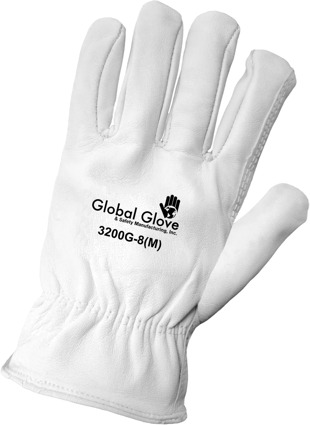 Global Glove Premium-Grade Goatskin Leather Drivers Style Gloves - White