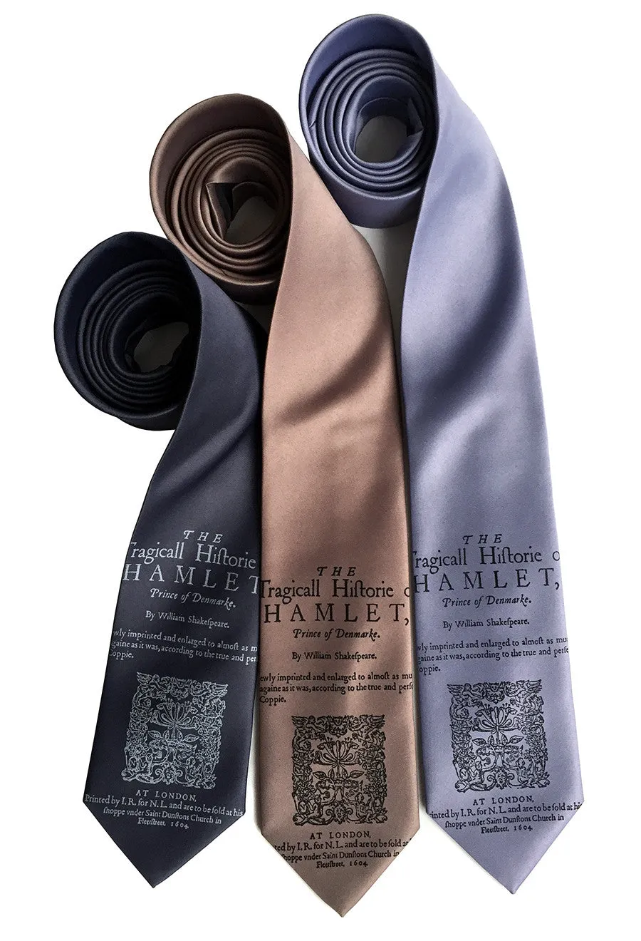 Hamlet Necktie, Shakespeare Print Silk Tie