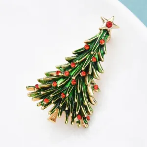 High-spirited Festive Christmas Tree Enamel Brooch Pins