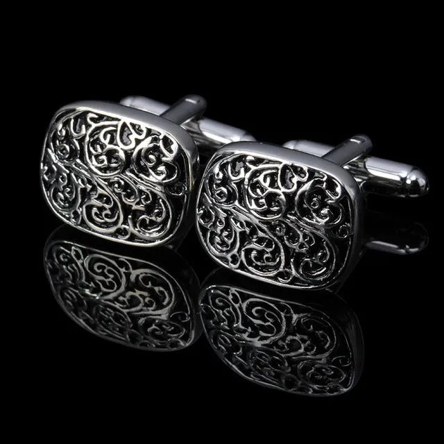 Hot!!! New high quality Vintage Wave Pattern Cuff Link Retro Exquisite Men's round Sleeve Nail hot style free shipping