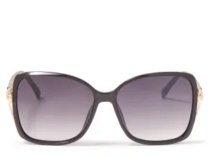 Kelly & Katie Monte Oversized Sunglasses, Black Gold