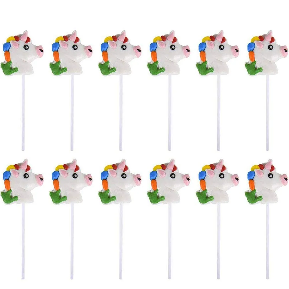 Kicko 2 Head Unicorn Lollipops - Pack of 12 Magical Candy Suckers for Party Favors