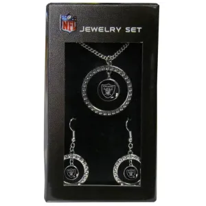 Las Vegas Raiders Rhinestone Hoop Jewelry Set