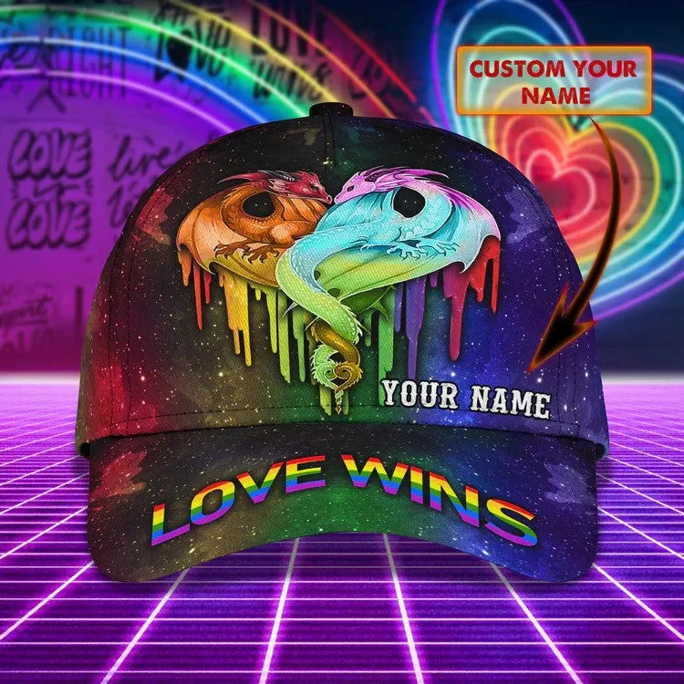 Love Wins Personalized LGBT Cap for LGBT Pride Month 3D Classic Cap, Gift for Firiend