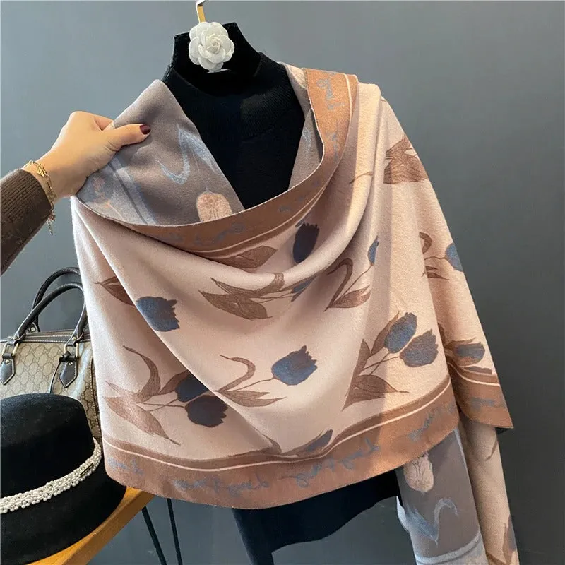 Luxurious Printed Winter Shawls and Wrap Scarves Winter Collection