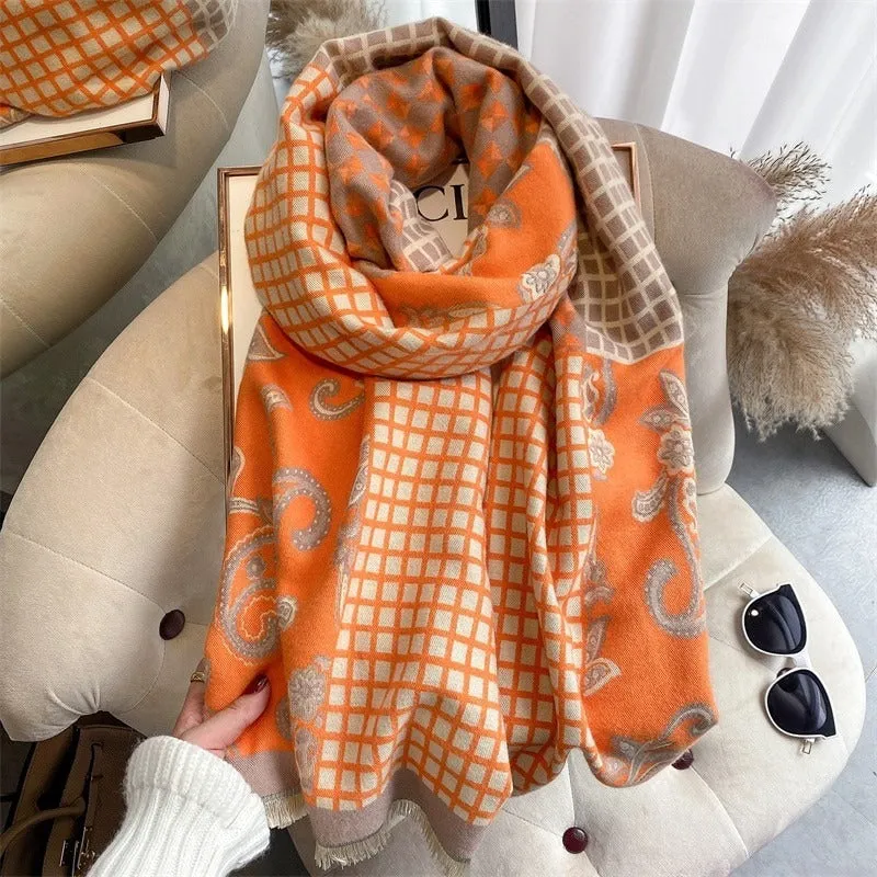 Luxurious Printed Winter Shawls and Wrap Scarves Winter Collection