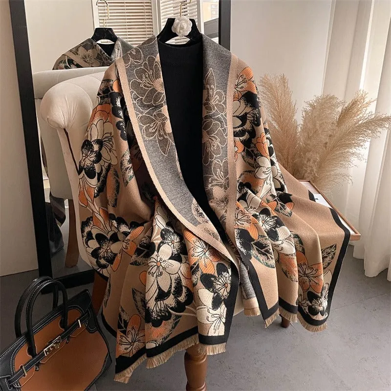 Luxurious Printed Winter Shawls and Wrap Scarves Winter Collection