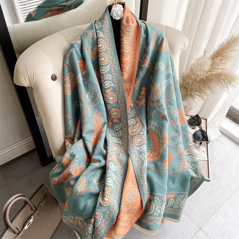 Luxurious Printed Winter Shawls and Wrap Scarves Winter Collection