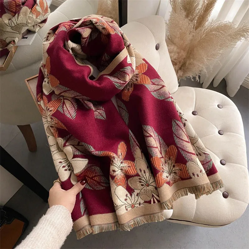 Luxurious Printed Winter Shawls and Wrap Scarves Winter Collection