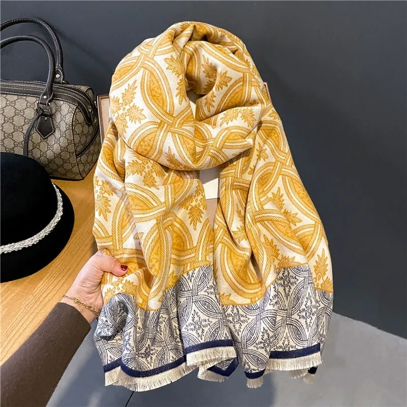 Luxurious Printed Winter Shawls and Wrap Scarves Winter Collection