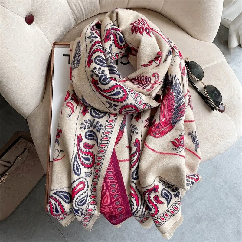 Luxurious Printed Winter Shawls and Wrap Scarves Winter Collection