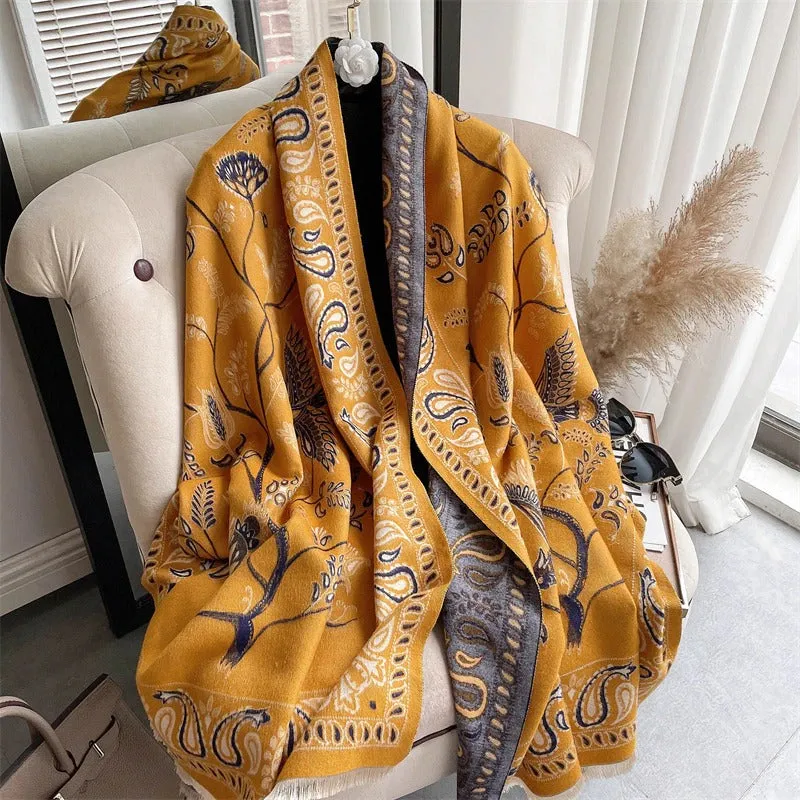 Luxurious Printed Winter Shawls and Wrap Scarves Winter Collection