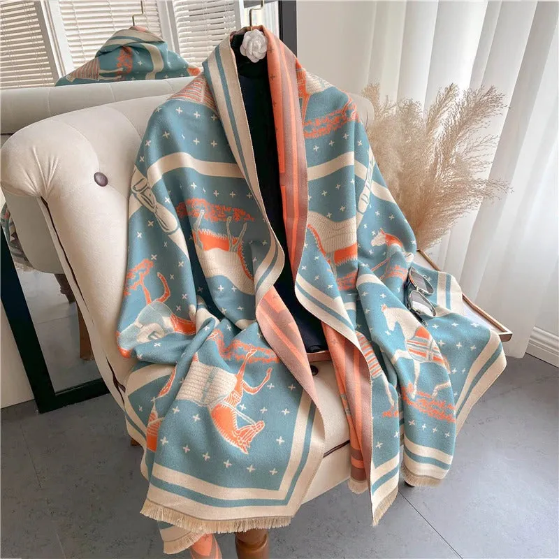 Luxurious Printed Winter Shawls and Wrap Scarves Winter Collection