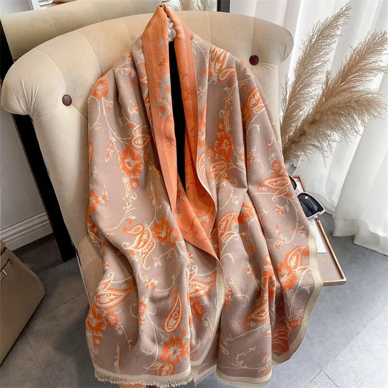 Luxurious Printed Winter Shawls and Wrap Scarves Winter Collection