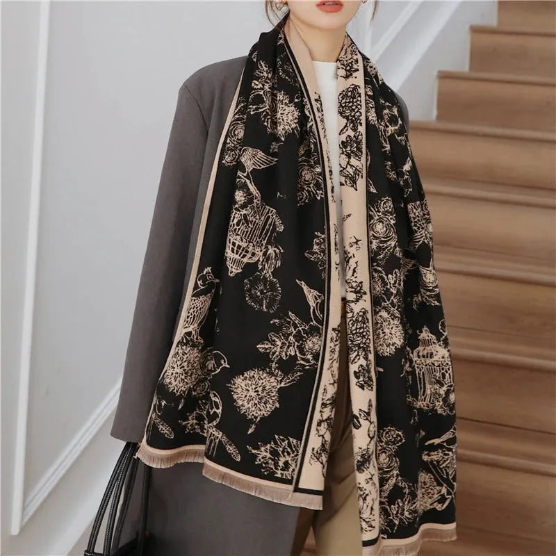 Luxurious Printed Winter Shawls and Wrap Scarves Winter Collection