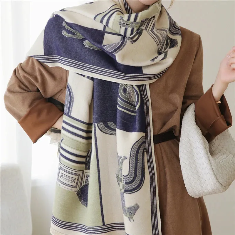 Luxurious Printed Winter Shawls and Wrap Scarves Winter Collection