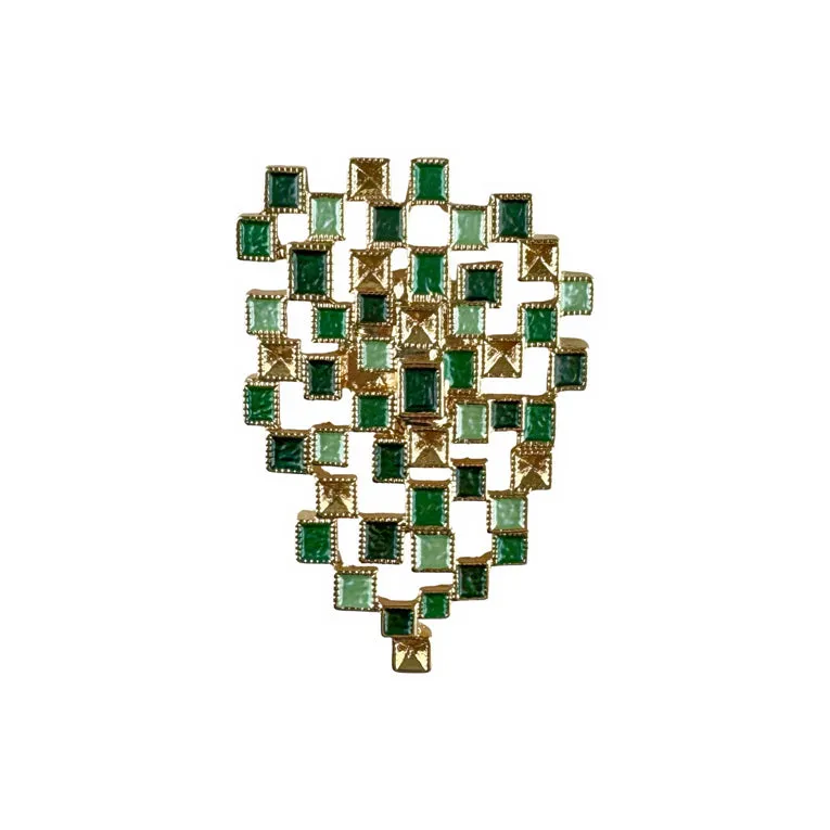 Magnetic Brooch -  Green Prism