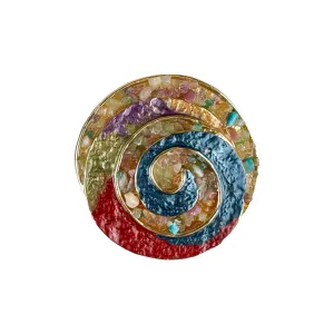 Magnetic Brooch -  Multi Spiral Mosaic