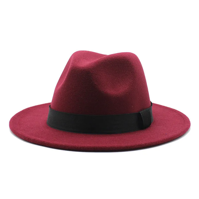 Men's And Women's Woolen Panama Flat Hats